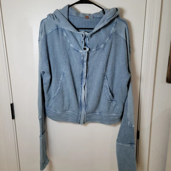 Free People Blue Mason Hoodie | Fall Hoodie | Size Medium - Picture 3 of 9